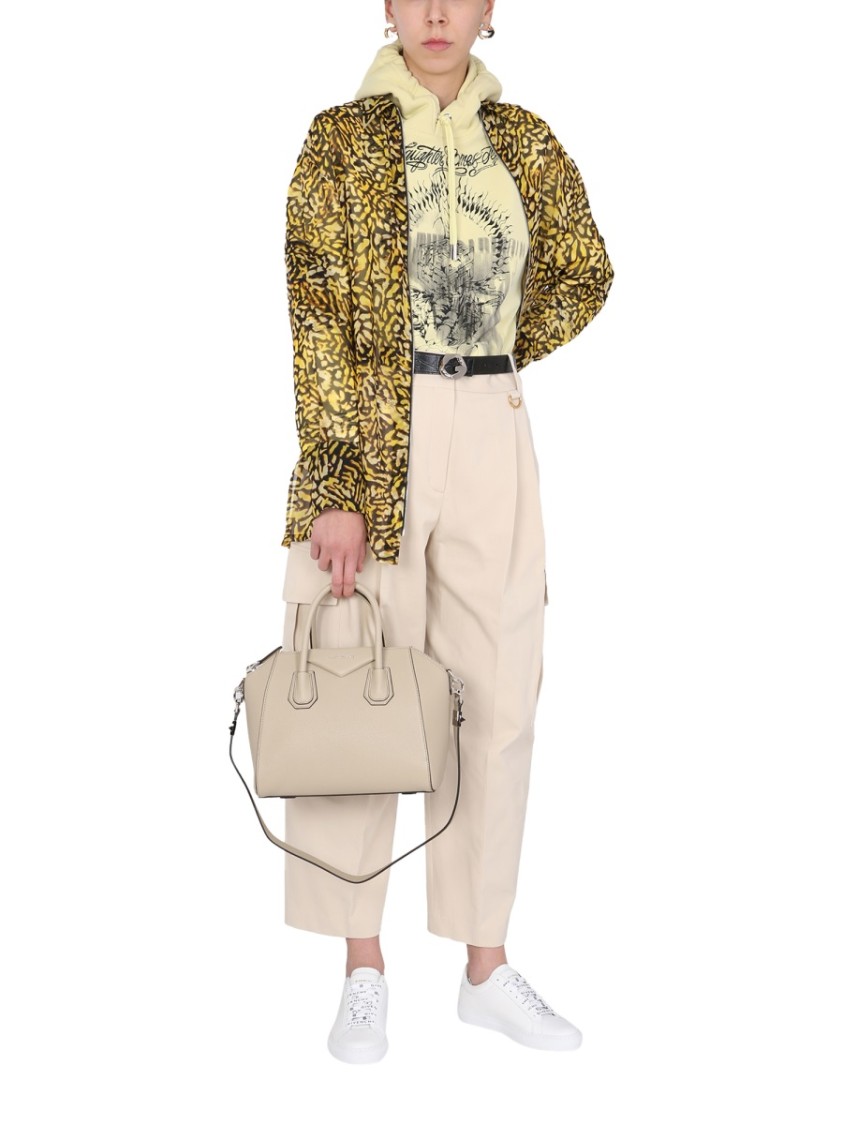 Givenchy Bold Yellow And Black Animal Print Long Shirt Bruin
