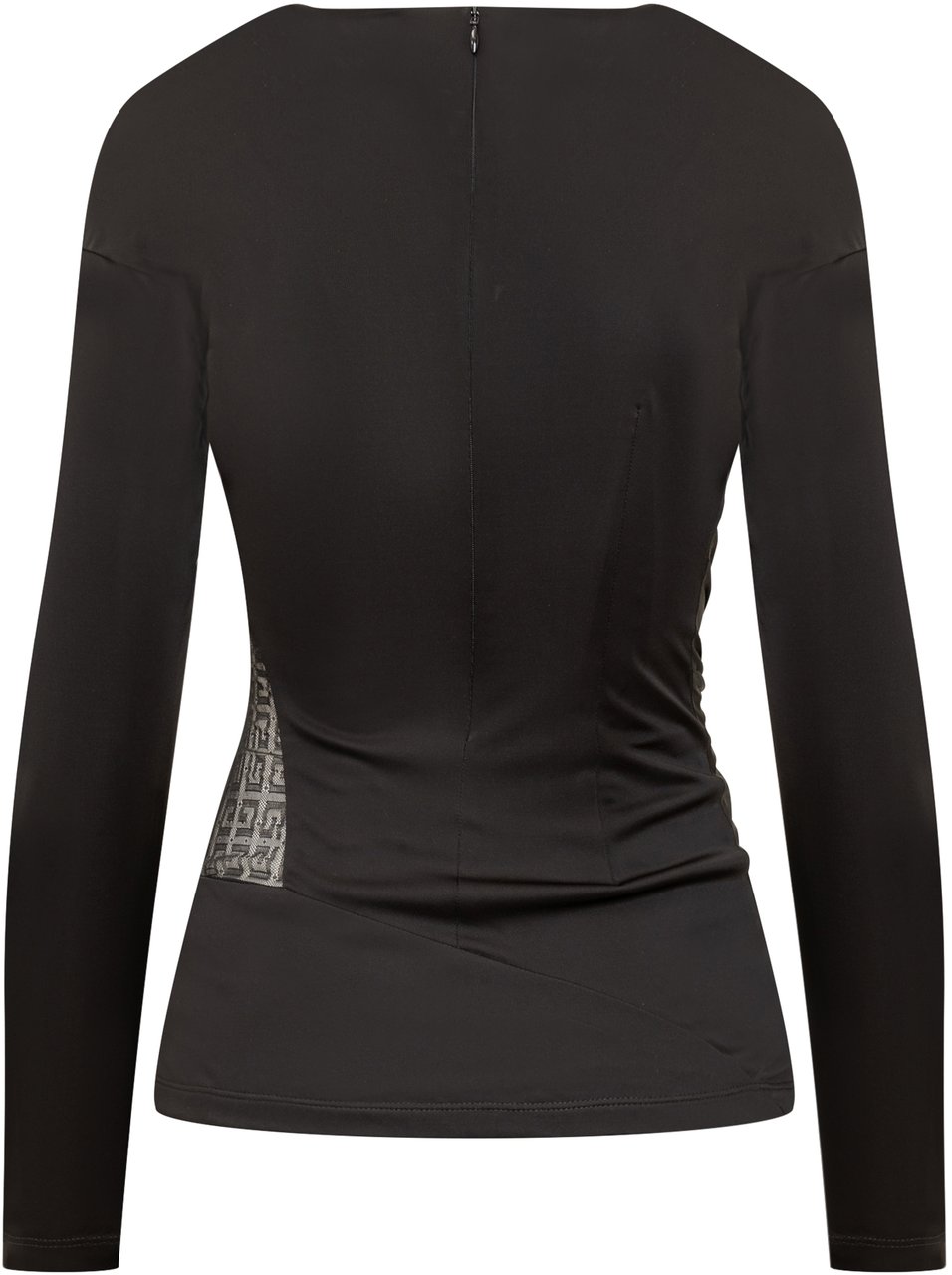 Givenchy Top Drappeggiato in Jersey e Pizzo 4G Zwart