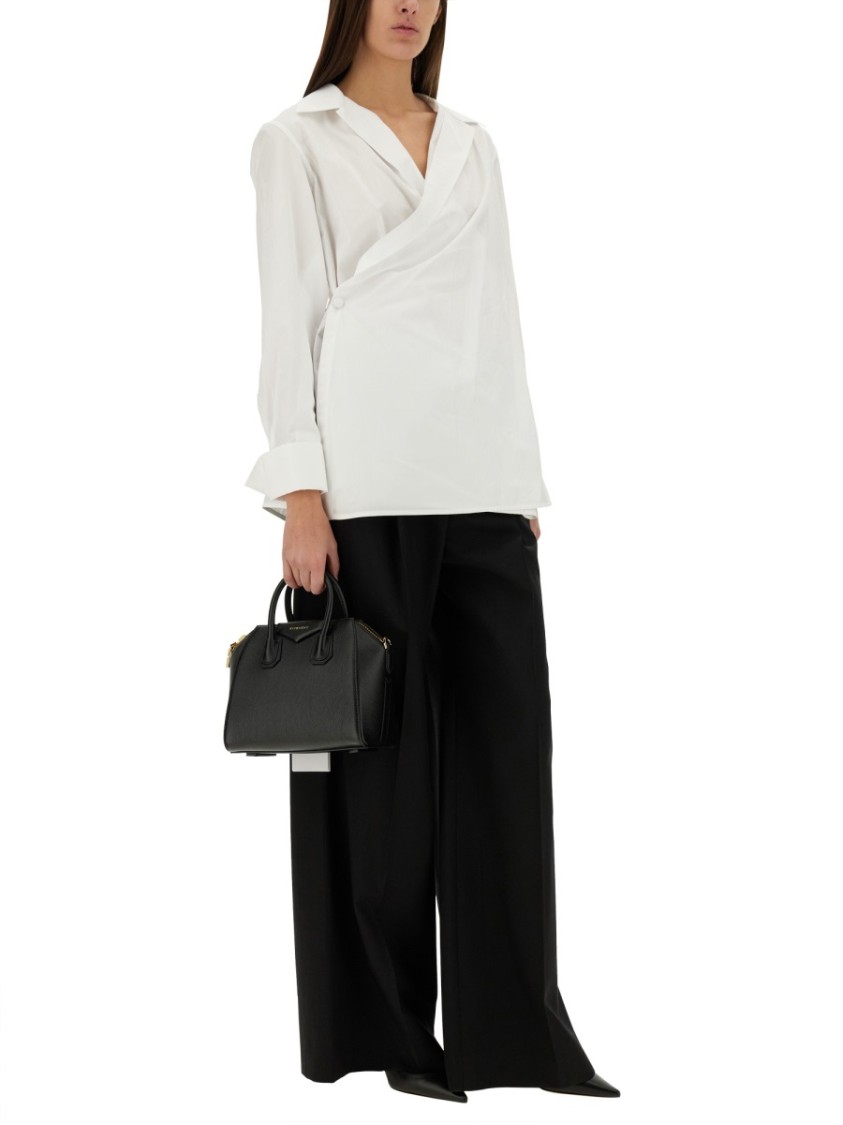 Givenchy Wrap-Around Shirt With Deep V-Neckline Wit