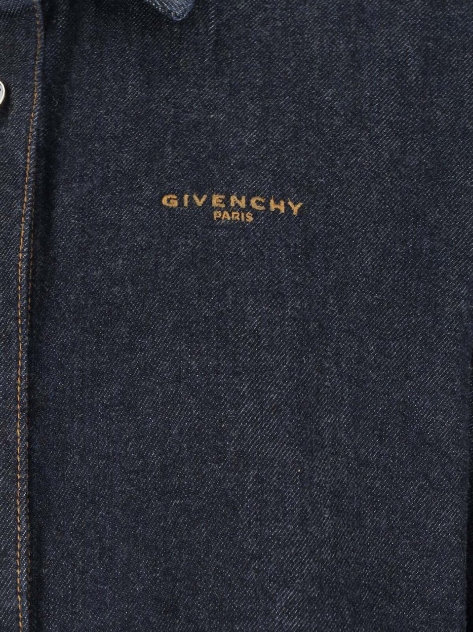 Givenchy Logo Denim Shirt, Blue, Classic Collar, Button Closure Blauw