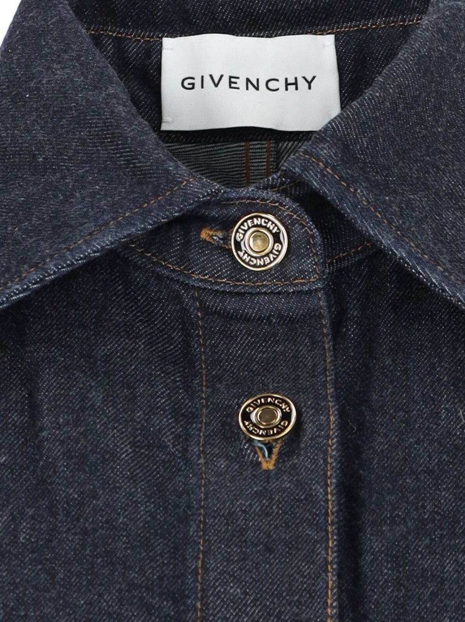 Givenchy Logo Denim Shirt, Blue, Classic Collar, Button Closure Blauw