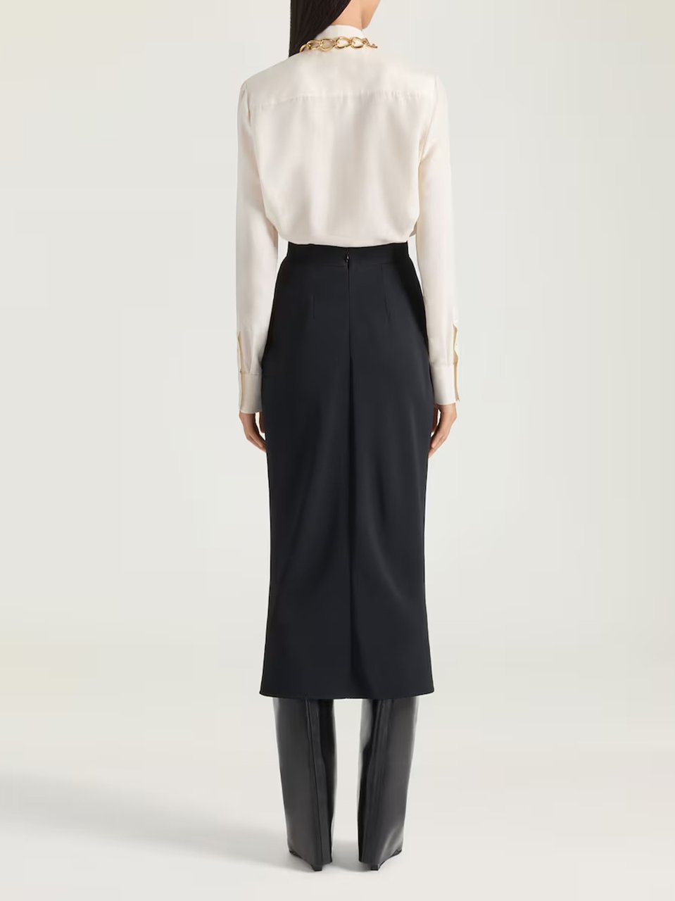 Givenchy Draped Bow High Collar Flowing Blouse Wit