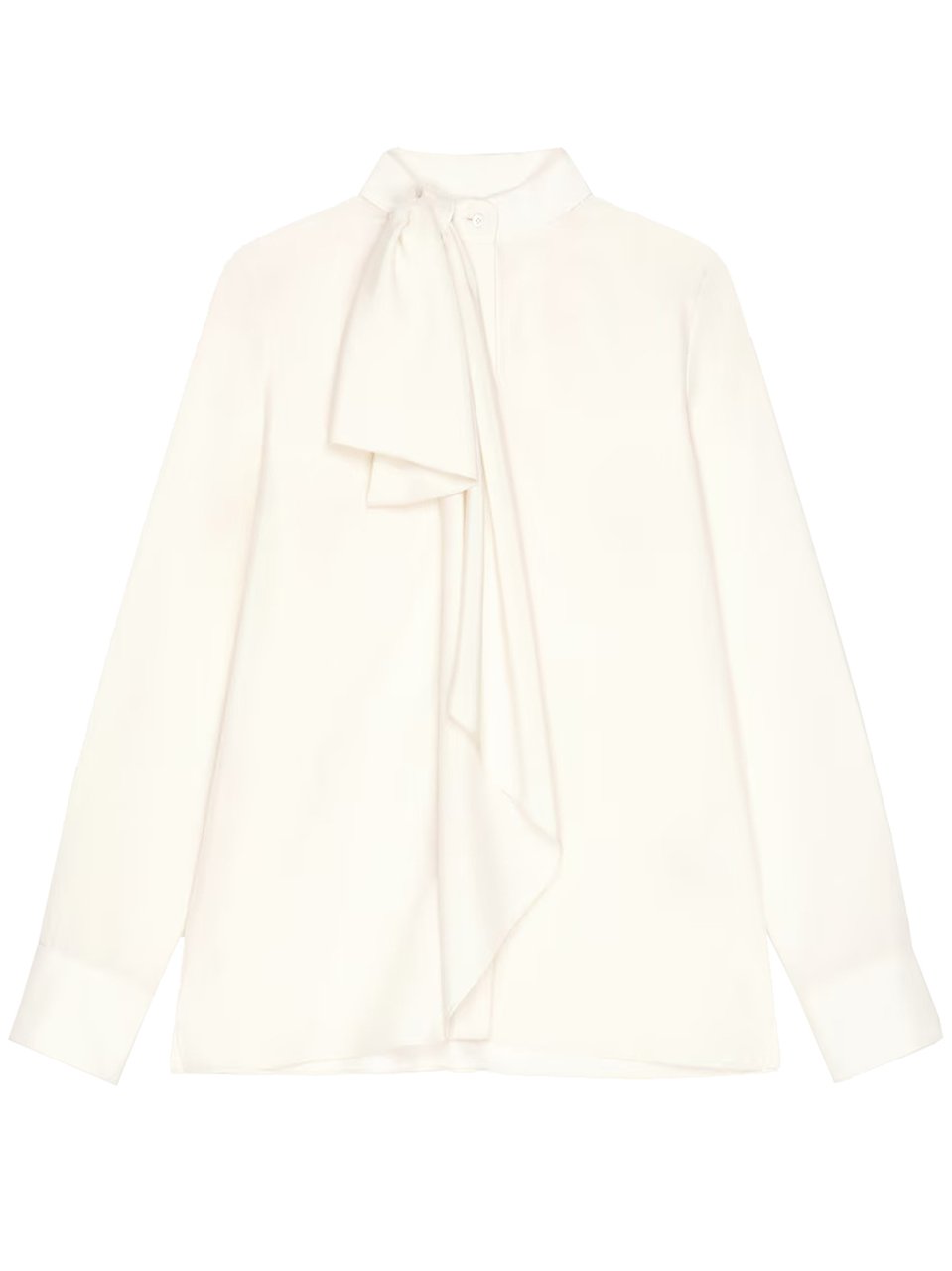 Givenchy Draped Bow High Collar Flowing Blouse Wit