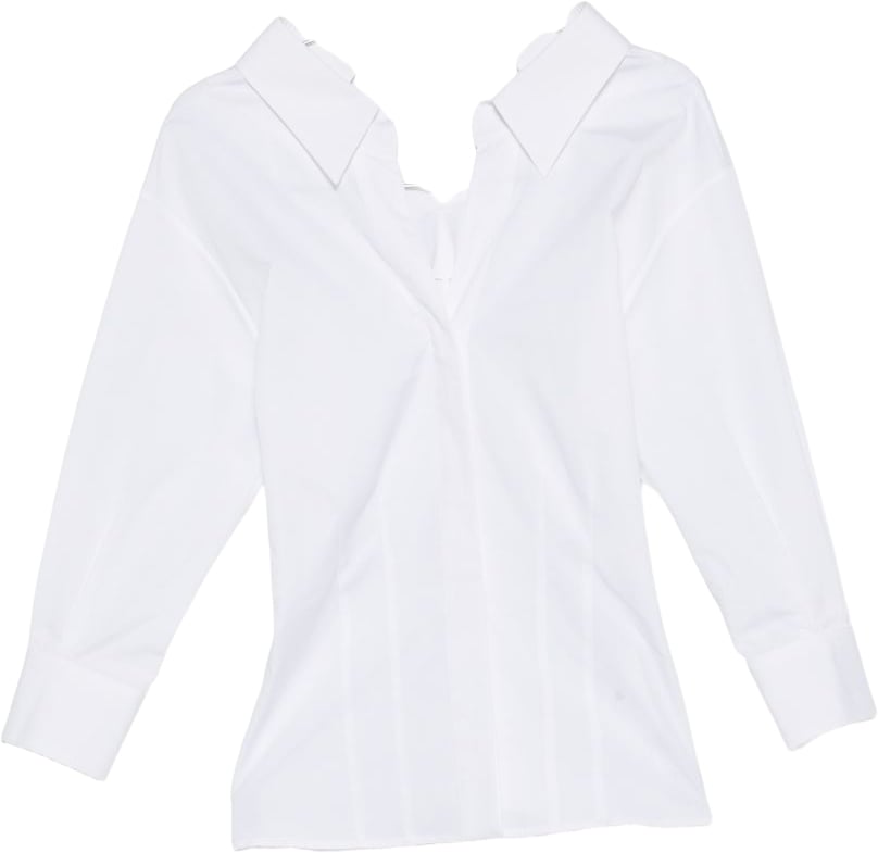 Givenchy Cut-Out Neckline Cotton Shirt Wit