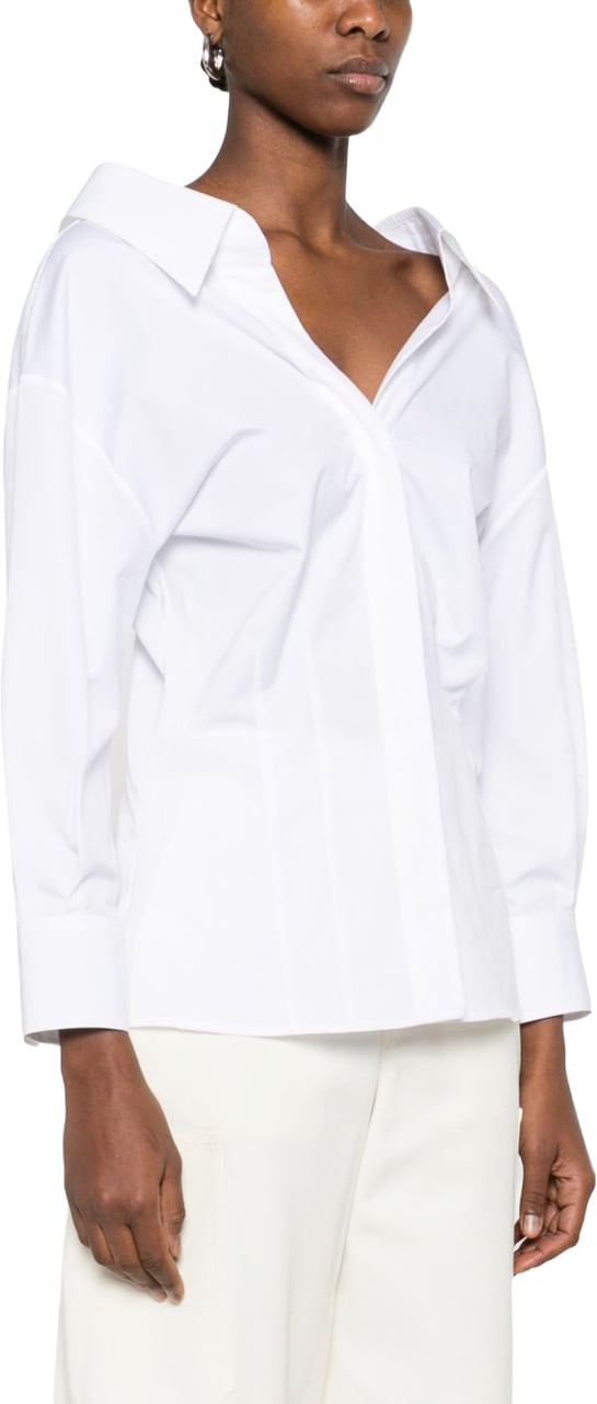 Givenchy Cut-Out Neckline Cotton Shirt Wit
