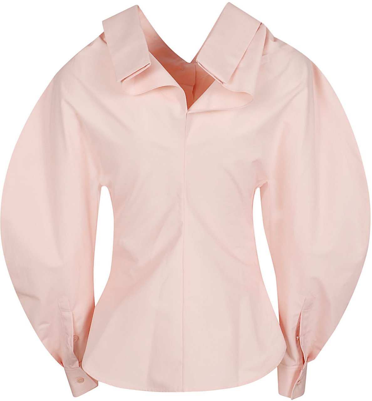 Givenchy Pastel Peach Silk-Nylon Blend Shirt with Off-Shoulder Collar Neutraal