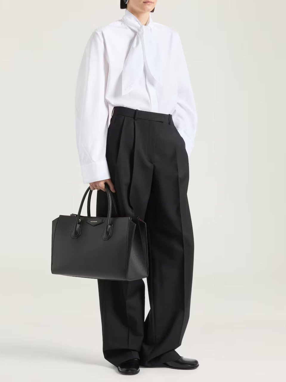 Givenchy Cotton Small Bow Tailored Shirt Wit