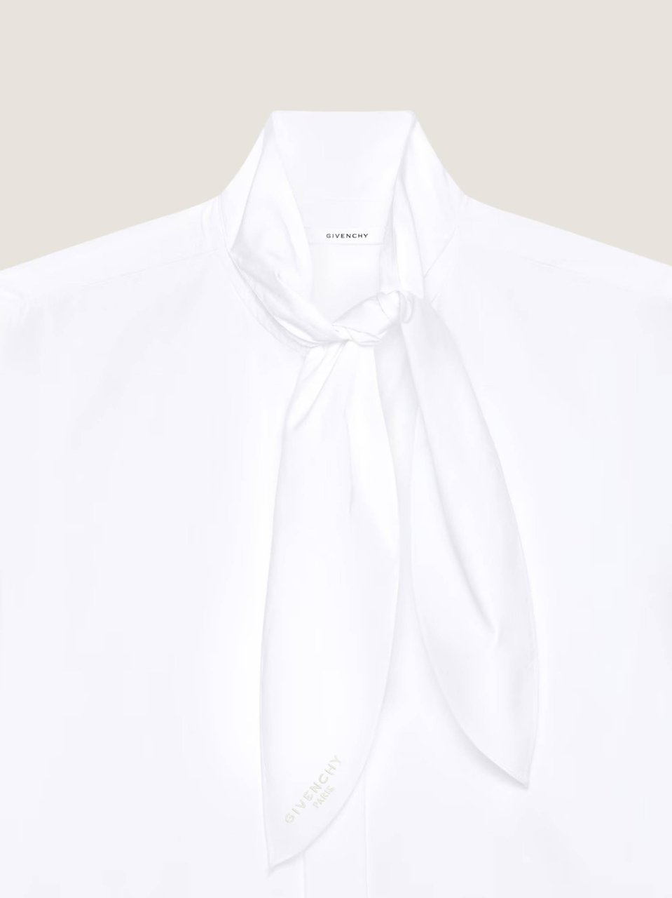 Givenchy Cotton Small Bow Tailored Shirt Wit