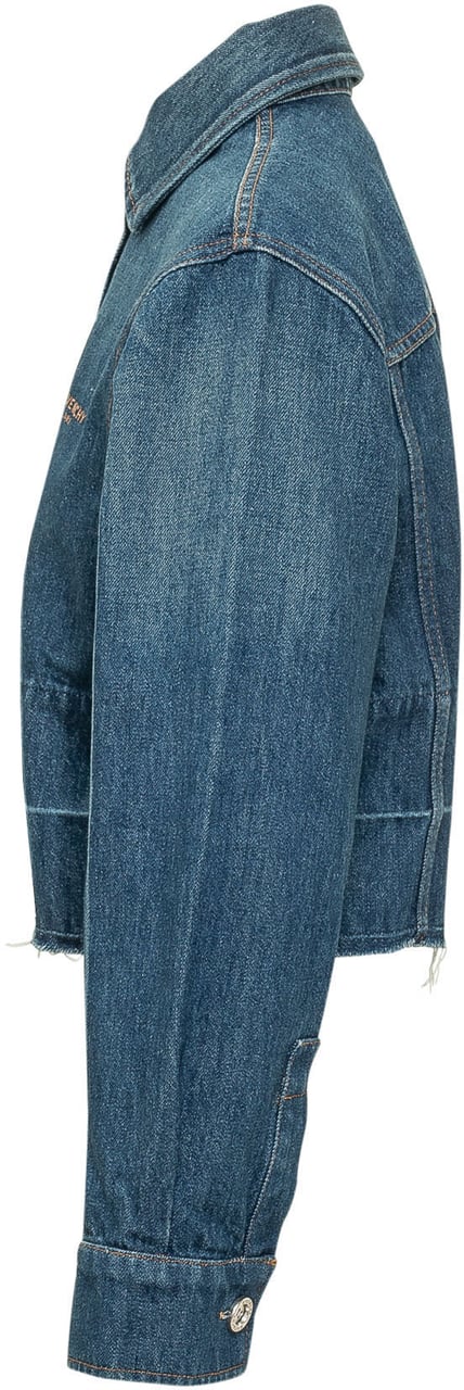 Givenchy Camicia Corta con Orlo Sfrangiato Blauw