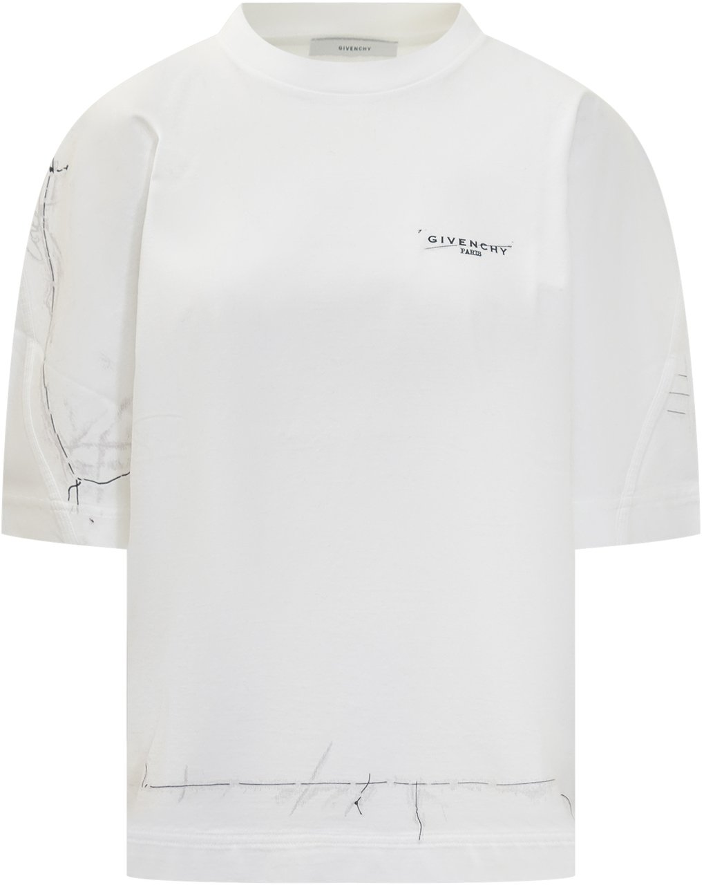 Givenchy Givenchy T-shirt Bianca con Logo Ricamato Wit