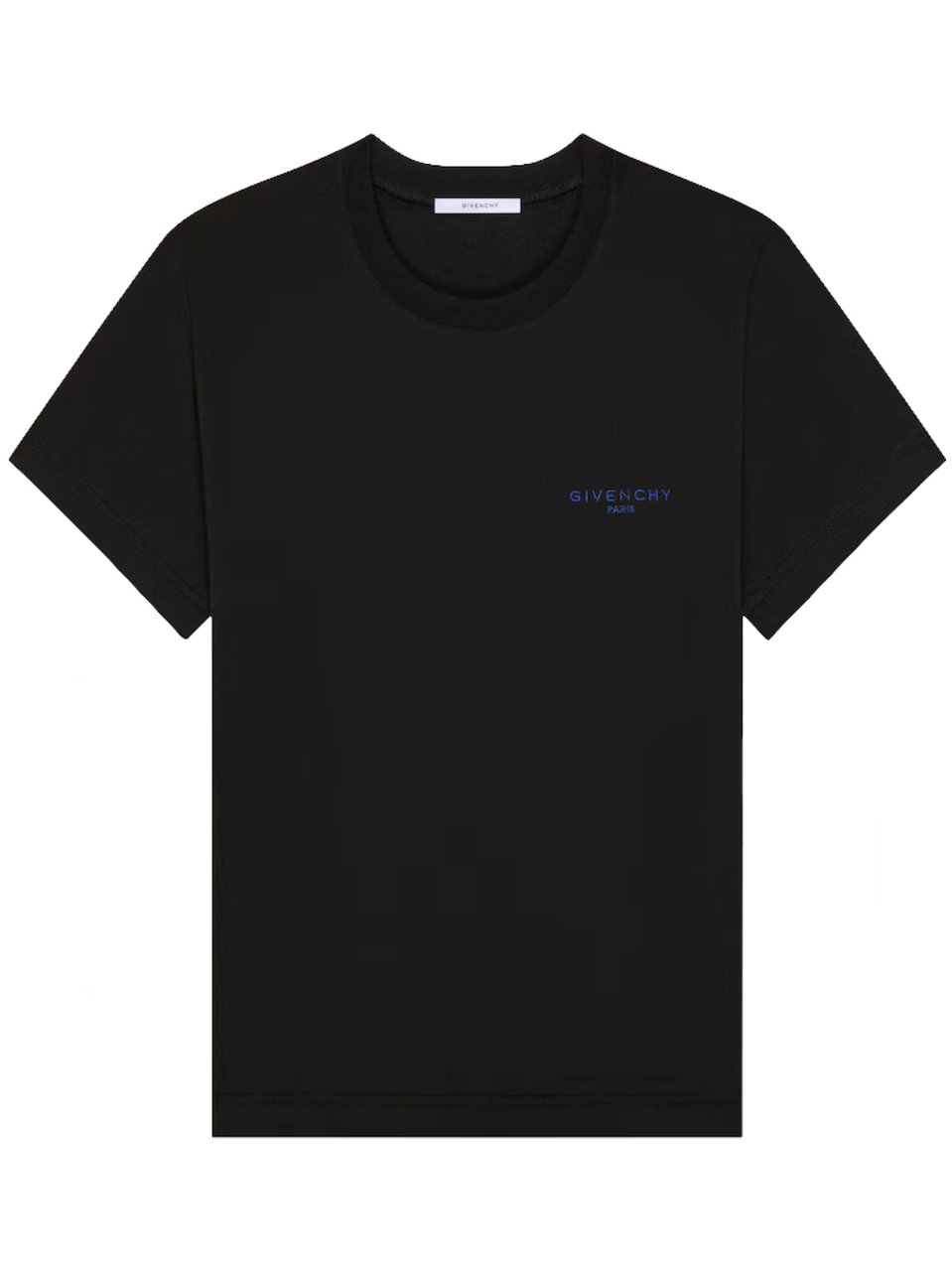 Givenchy Black Cotton Fitted Crewneck T-Shirt Zwart