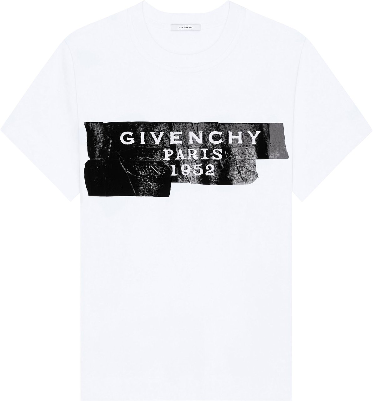 Givenchy Short-Sleeved White Distressed Graphic T-Shirt Wit