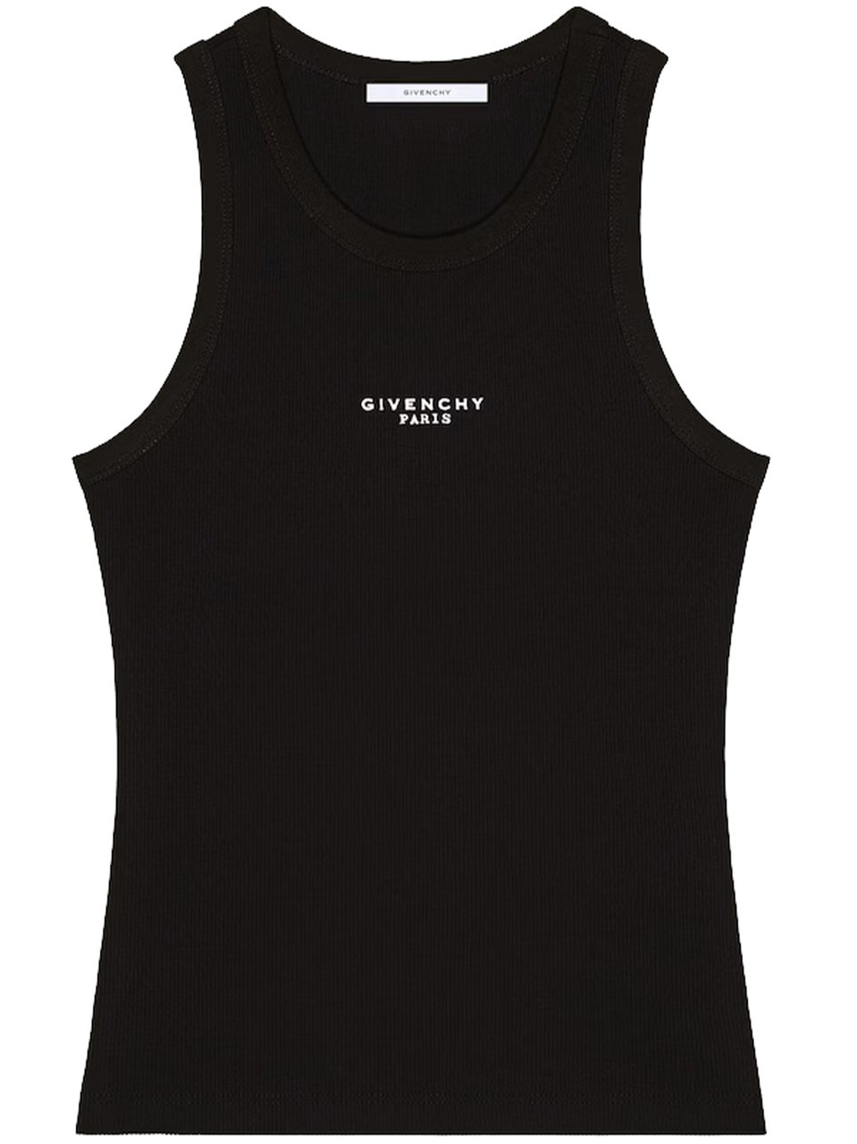 Givenchy Tank Top Fitted Ribbed Cotton Tank Zwart