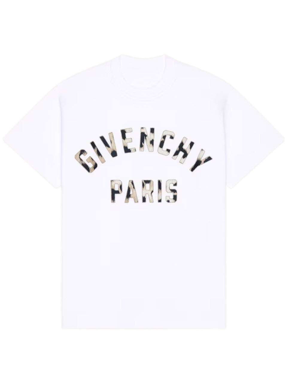 Givenchy Camouflage Arched Text Cotton T-Shirt Wit