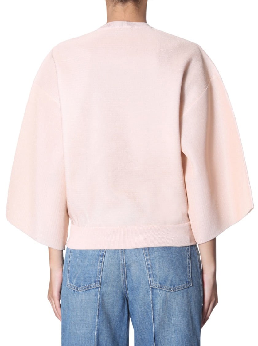 Givenchy Puffed Sleeve Top With Round Neckline Neutraal