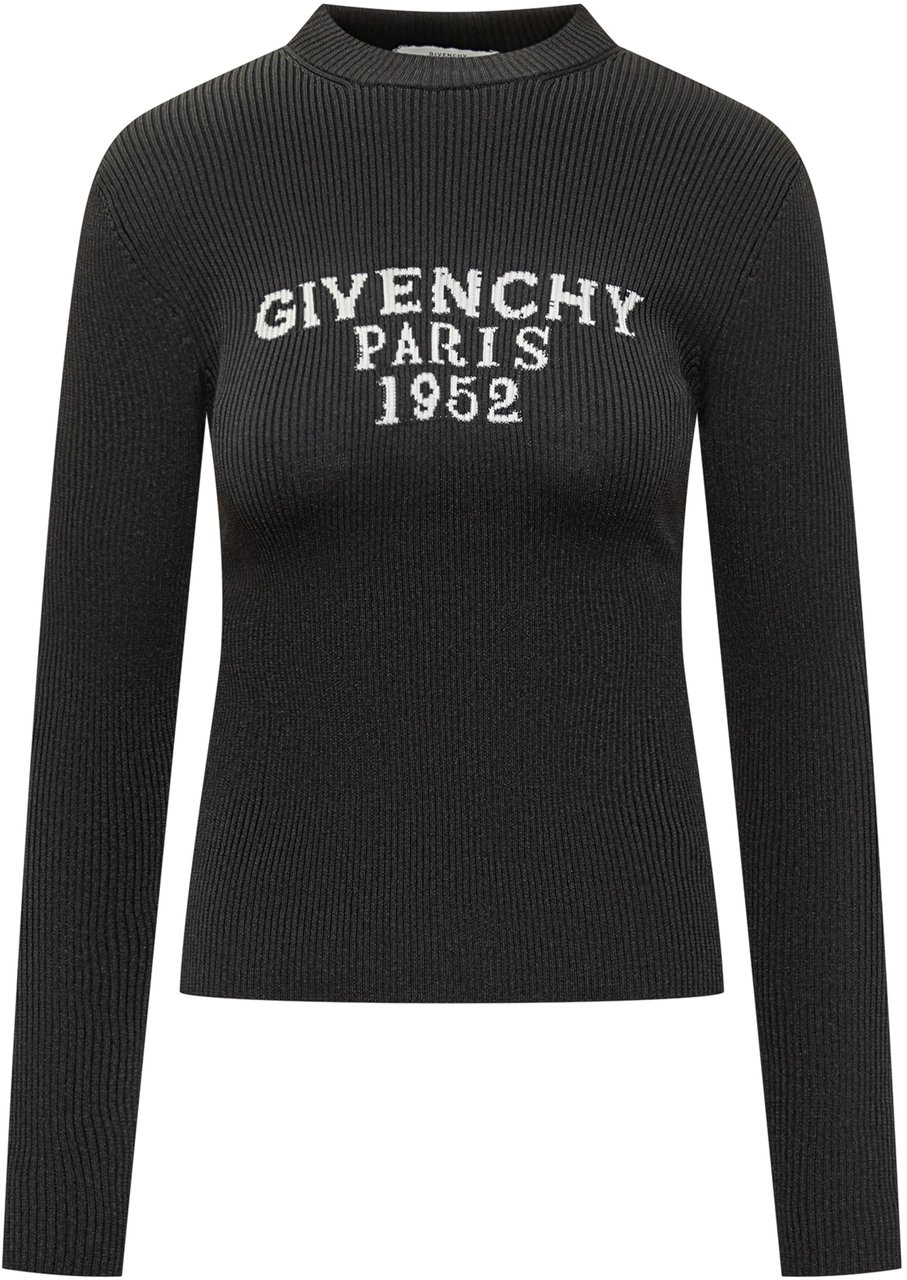 Givenchy Givenchy Maglia Nera con Logo Ricamato Zwart