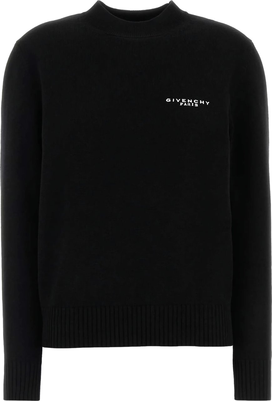 Givenchy Small Crew Neck Minimalist Black Sweater Zwart
