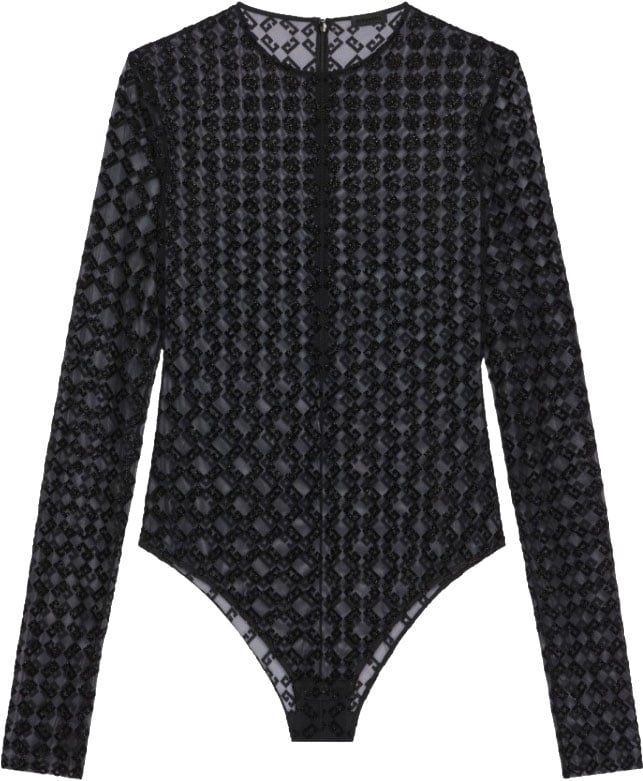 Givenchy Monogram Tulle Bodysuit Zwart
