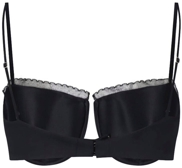 Givenchy Black Silk Blend Lace Trim Top Zwart