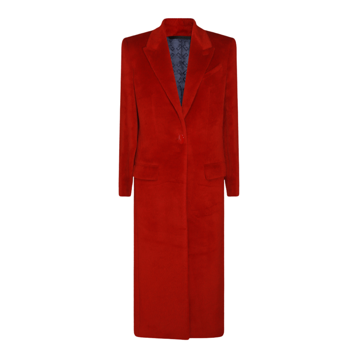 Givenchy Tailored Long Coat With Classic Notch Lapel And Vibrant Red Hue Rood