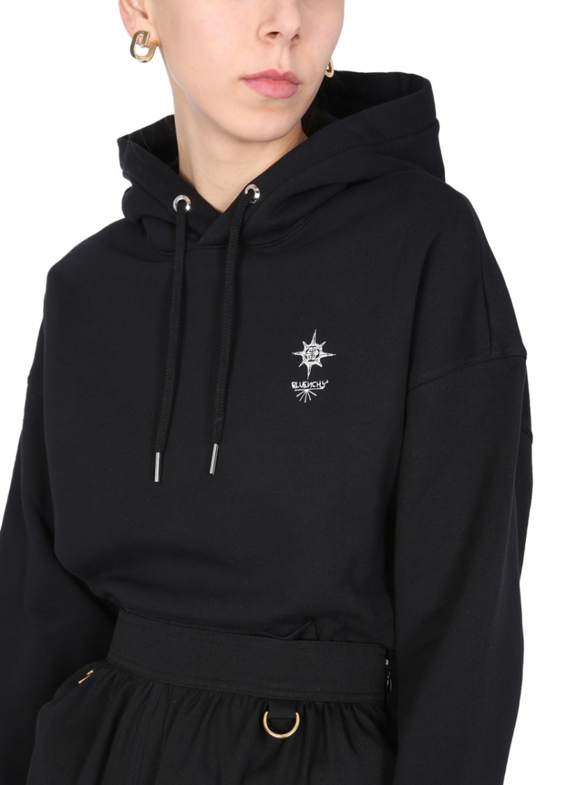 Givenchy Relaxed Fit Hooded Sweatshirt Zwart
