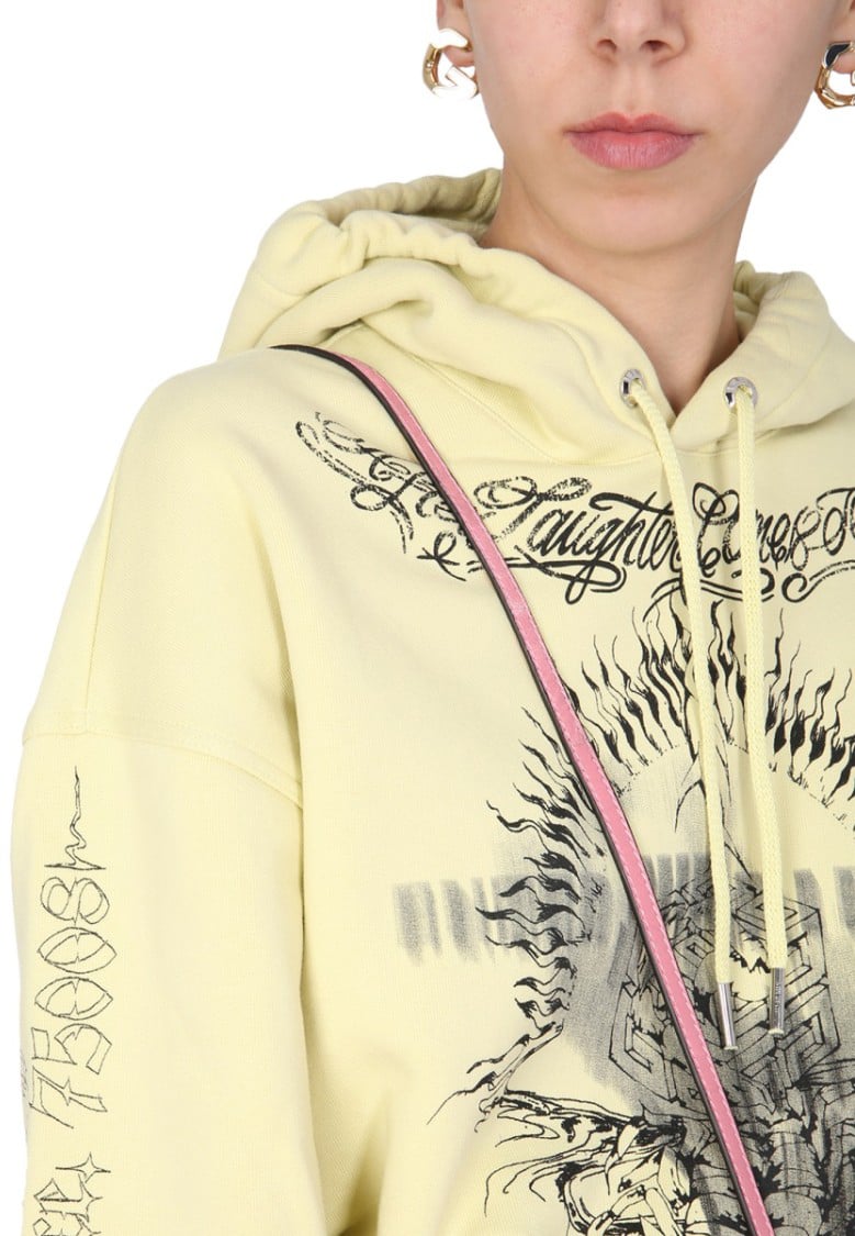 Givenchy Artistic Oversize Sweatshirt With Drawstring Hood Neutraal