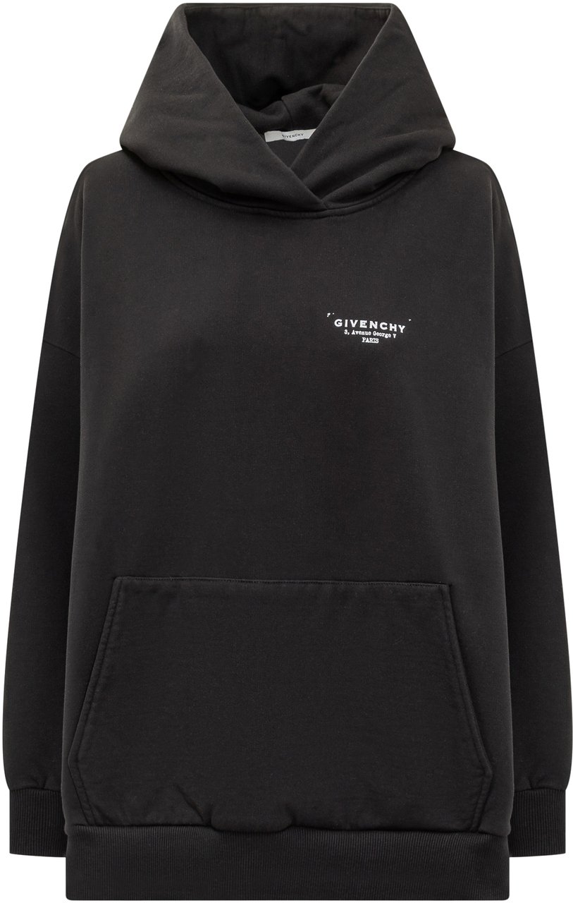 Givenchy Givenchy Felpa Nera con Cappuccio e Logo Zwart