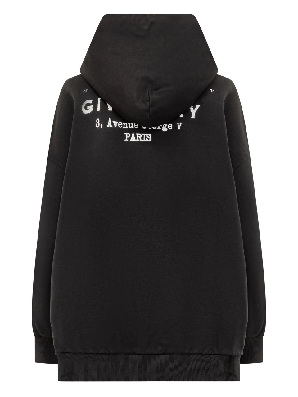 Givenchy Relaxed Fit Black Cotton Graphic Hoodie Zwart