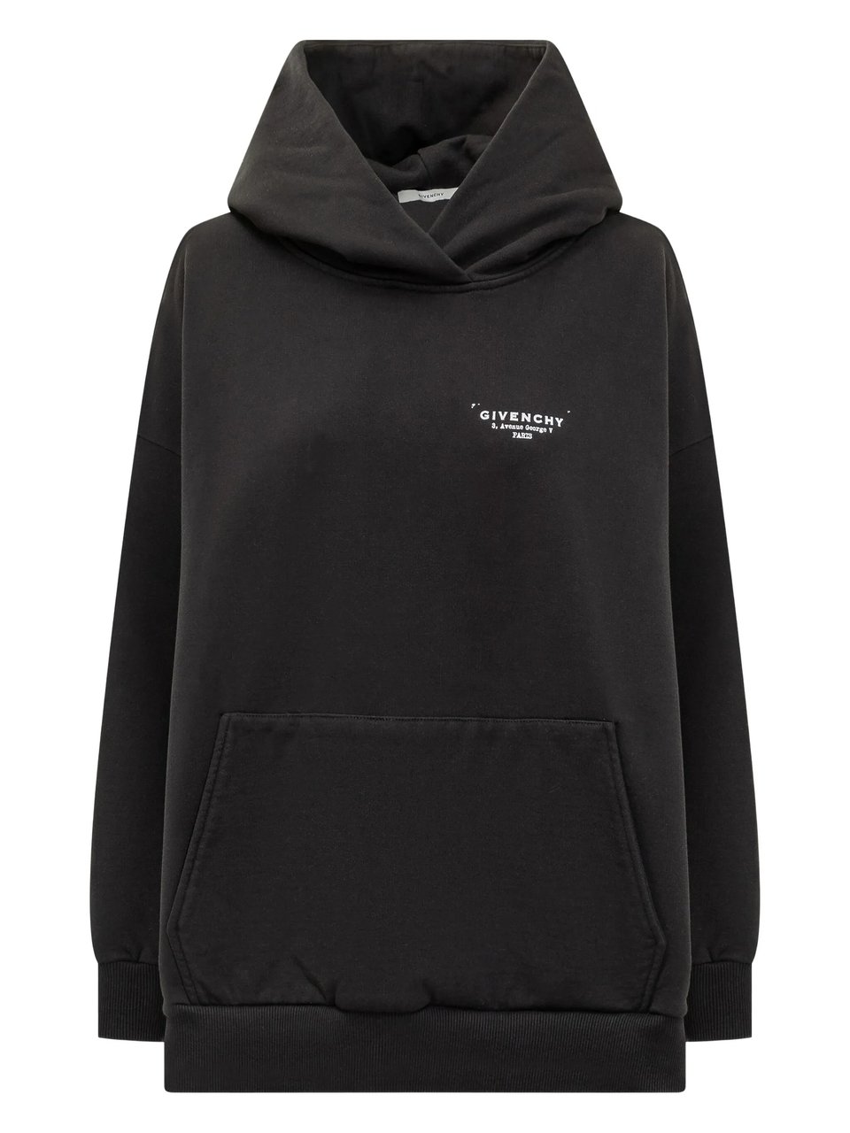 Givenchy Relaxed Fit Black Cotton Graphic Hoodie Zwart