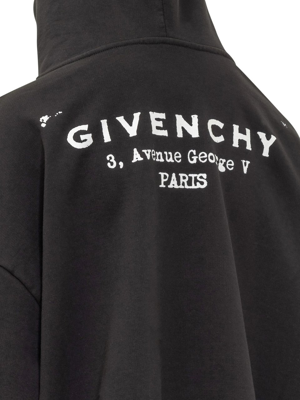 Givenchy Relaxed Fit Black Cotton Graphic Hoodie Zwart