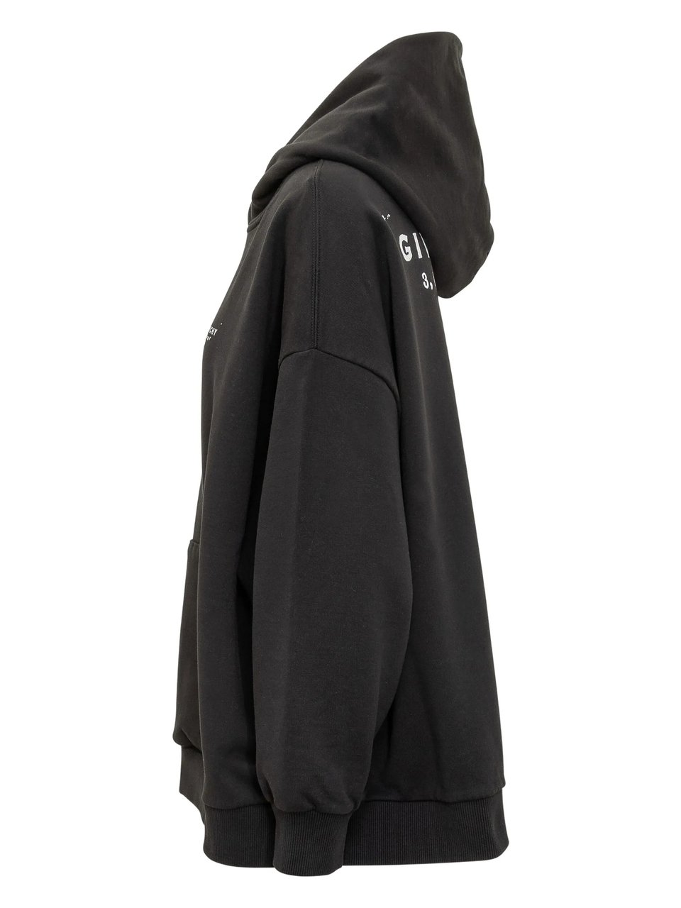 Givenchy Relaxed Fit Black Cotton Graphic Hoodie Zwart