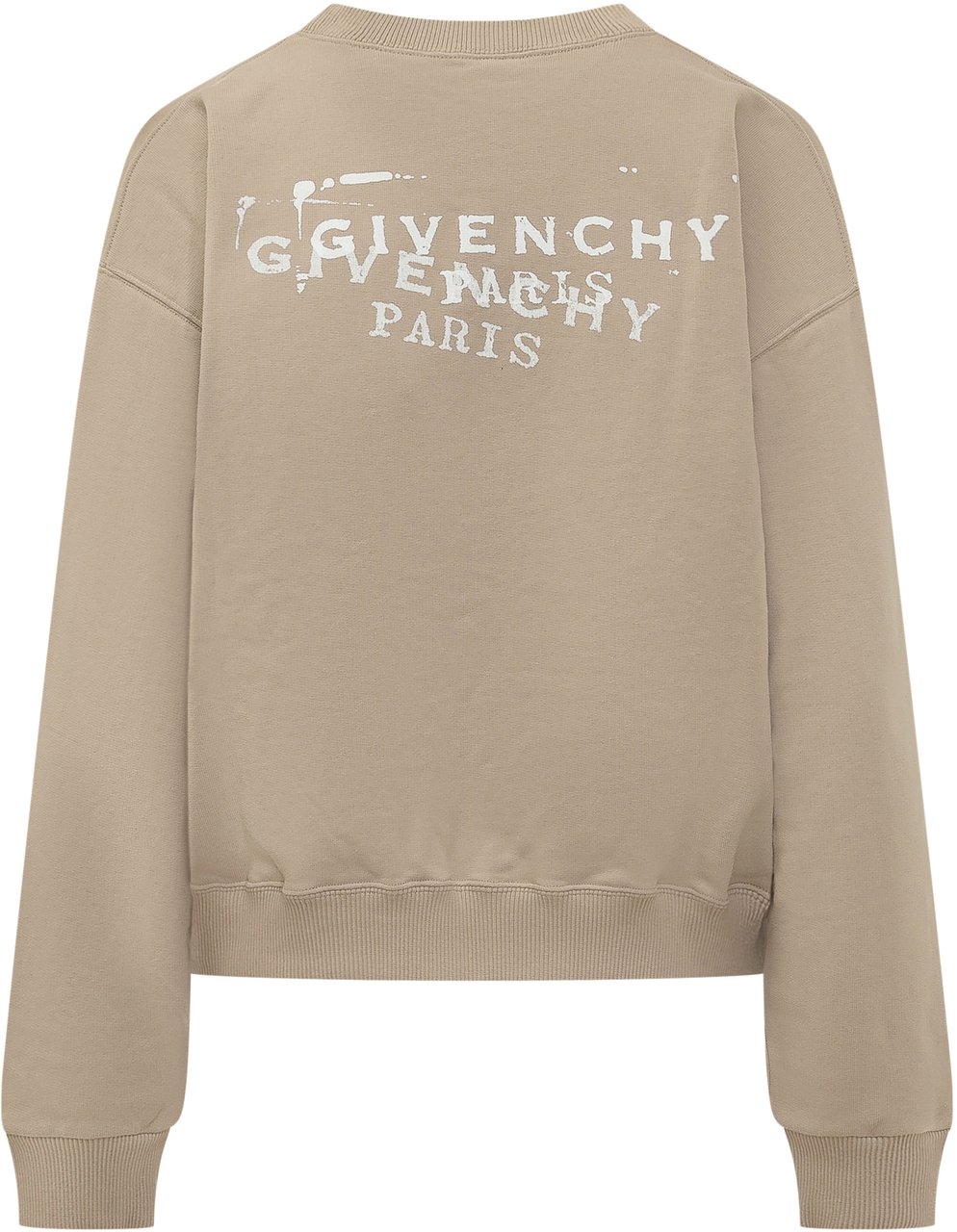 Givenchy Felpa Girocollo Con Logo Ricamato Beige