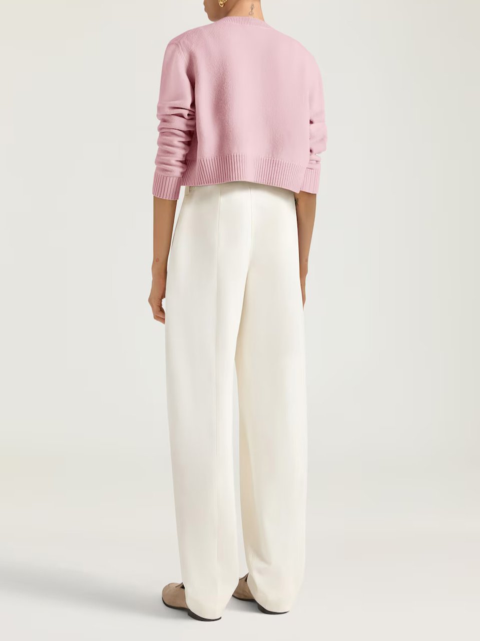 Givenchy Short Crew Neck Cropped Grey Cardigan Roze
