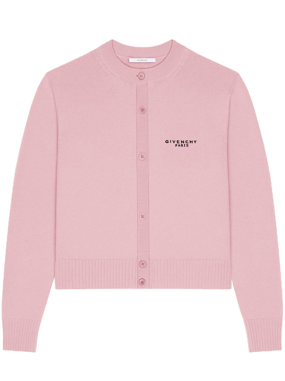 Givenchy Short Crew Neck Cropped Grey Cardigan Roze