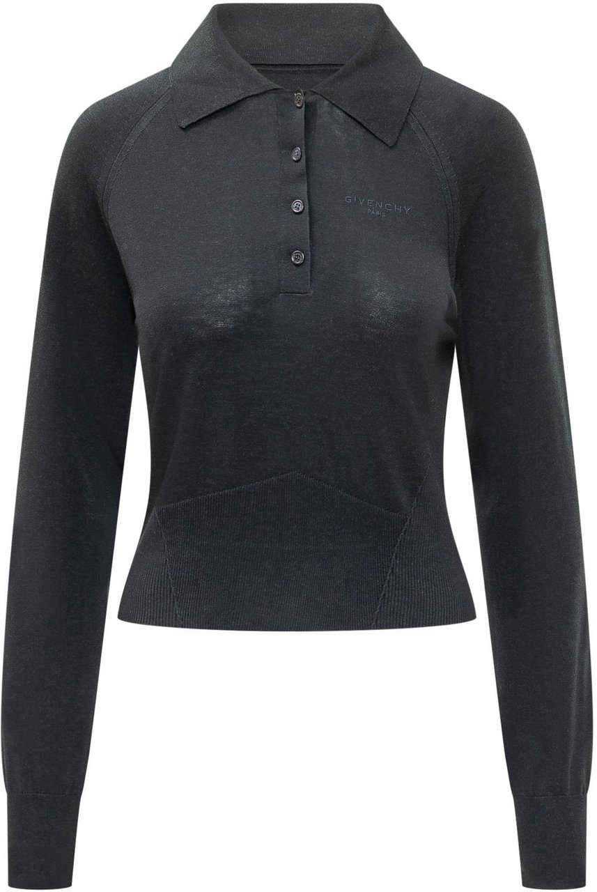 Givenchy Polo a Maniche Lunghe Donkergrijs
