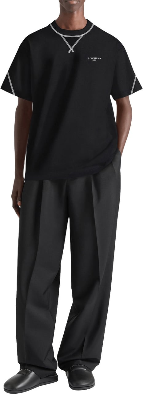 Givenchy COUTURE SEAM CONTRASTED STITCH T-SHIRT Zwart