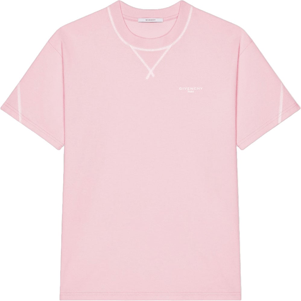Givenchy COUTURE SEAM CONTRASTED STITCH T-SHIRT Roze