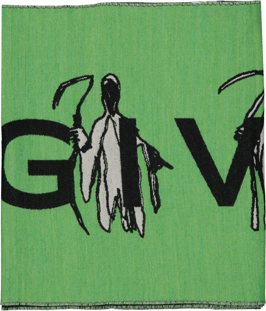 Givenchy Logo Wool Scarf Groen