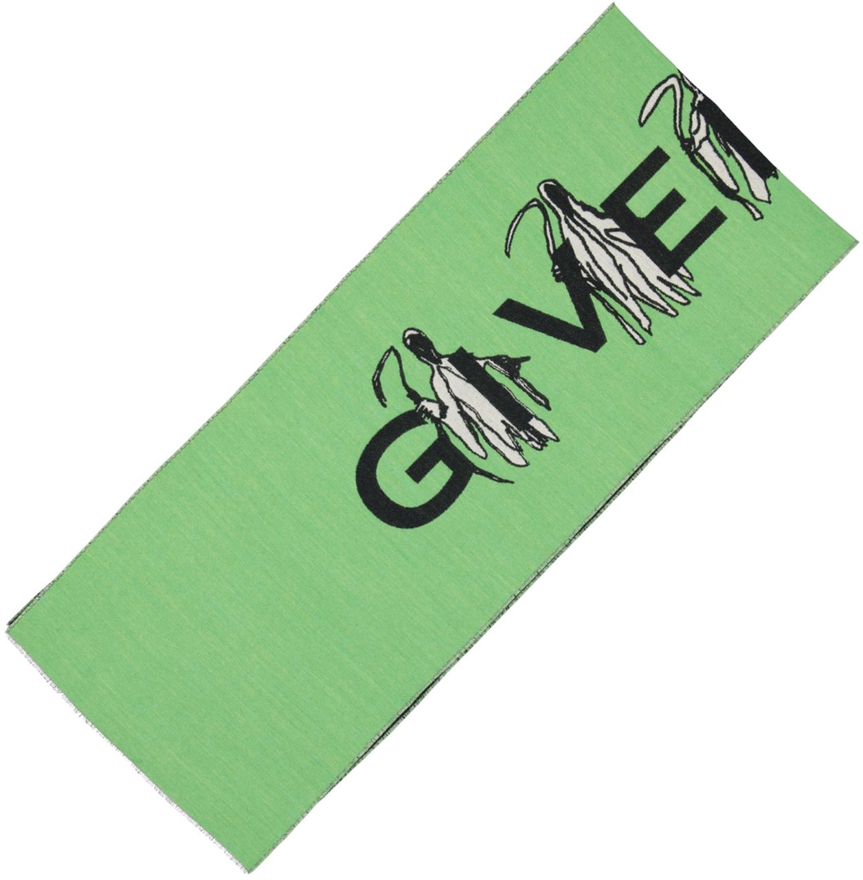 Givenchy Logo Wool Scarf Groen
