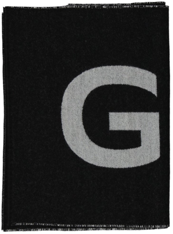Givenchy Givenchy Wool Logo Scarf Zwart