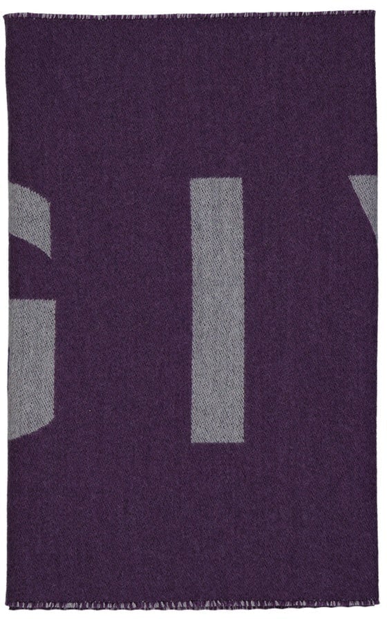 Givenchy Givenchy Wool Logo Scarf Paars