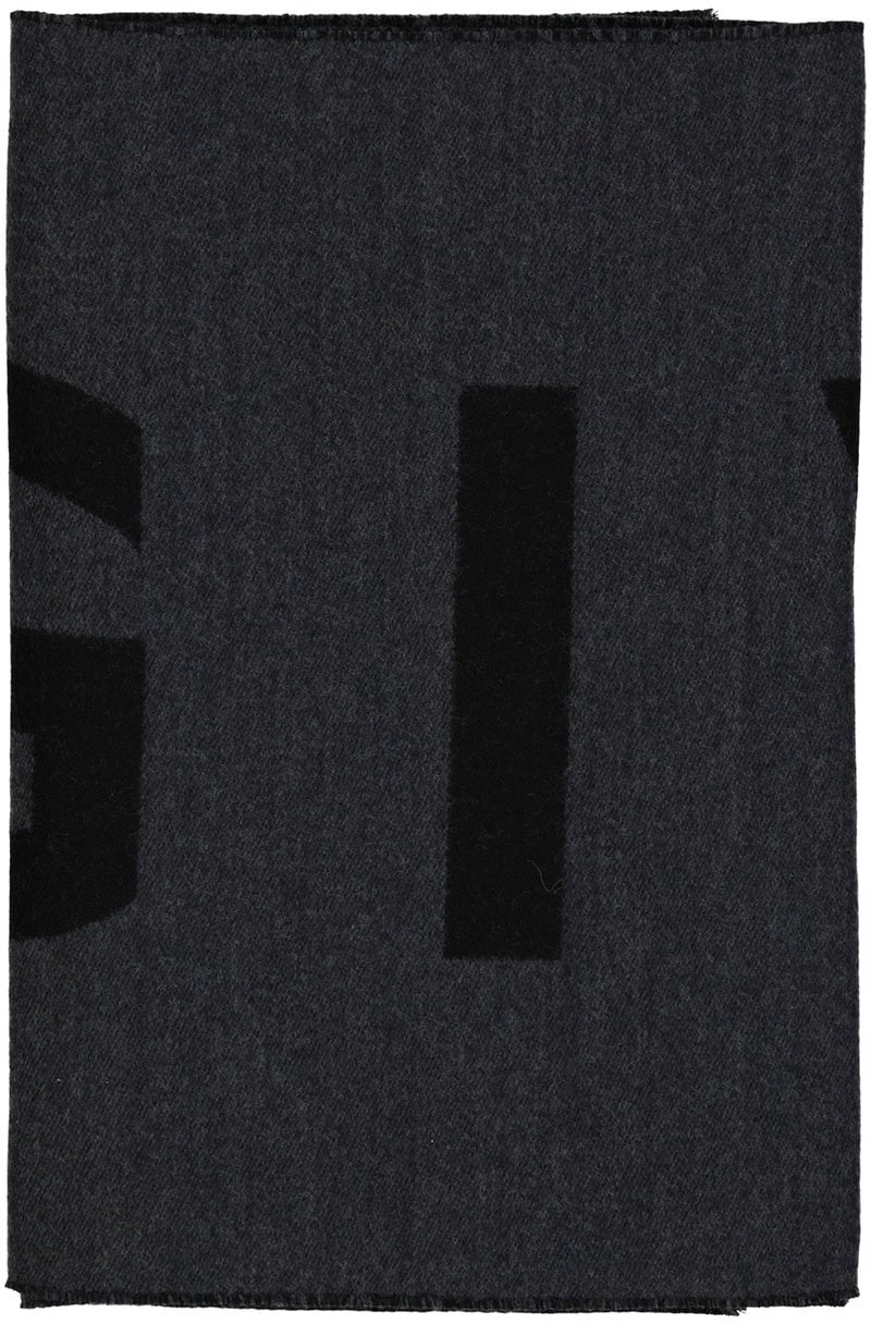 Givenchy Givenchy Wool Logo Scarf Grijs