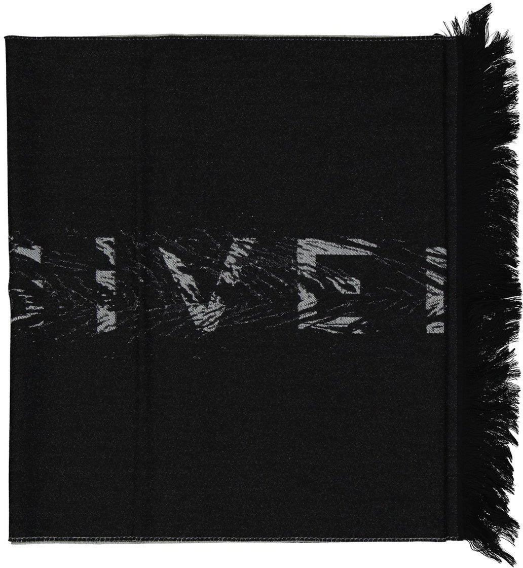Givenchy Givenchy Wool Logo Scarf Zwart