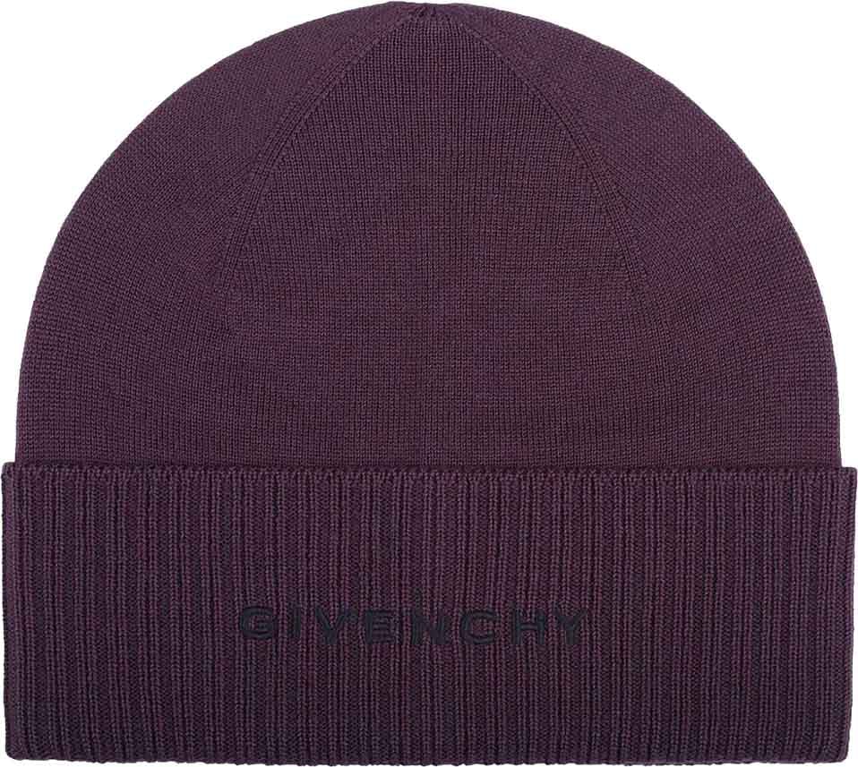 Givenchy Wool Logo Hat Paars