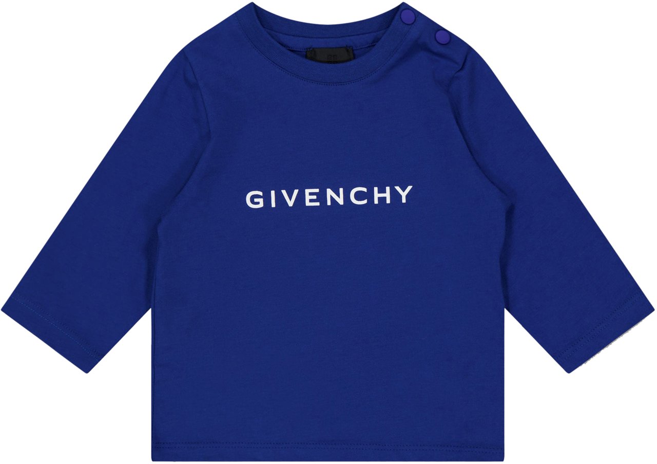 Givenchy Givenchy Baby Jongens T-Shirt In Cobalt Blauw Blauw