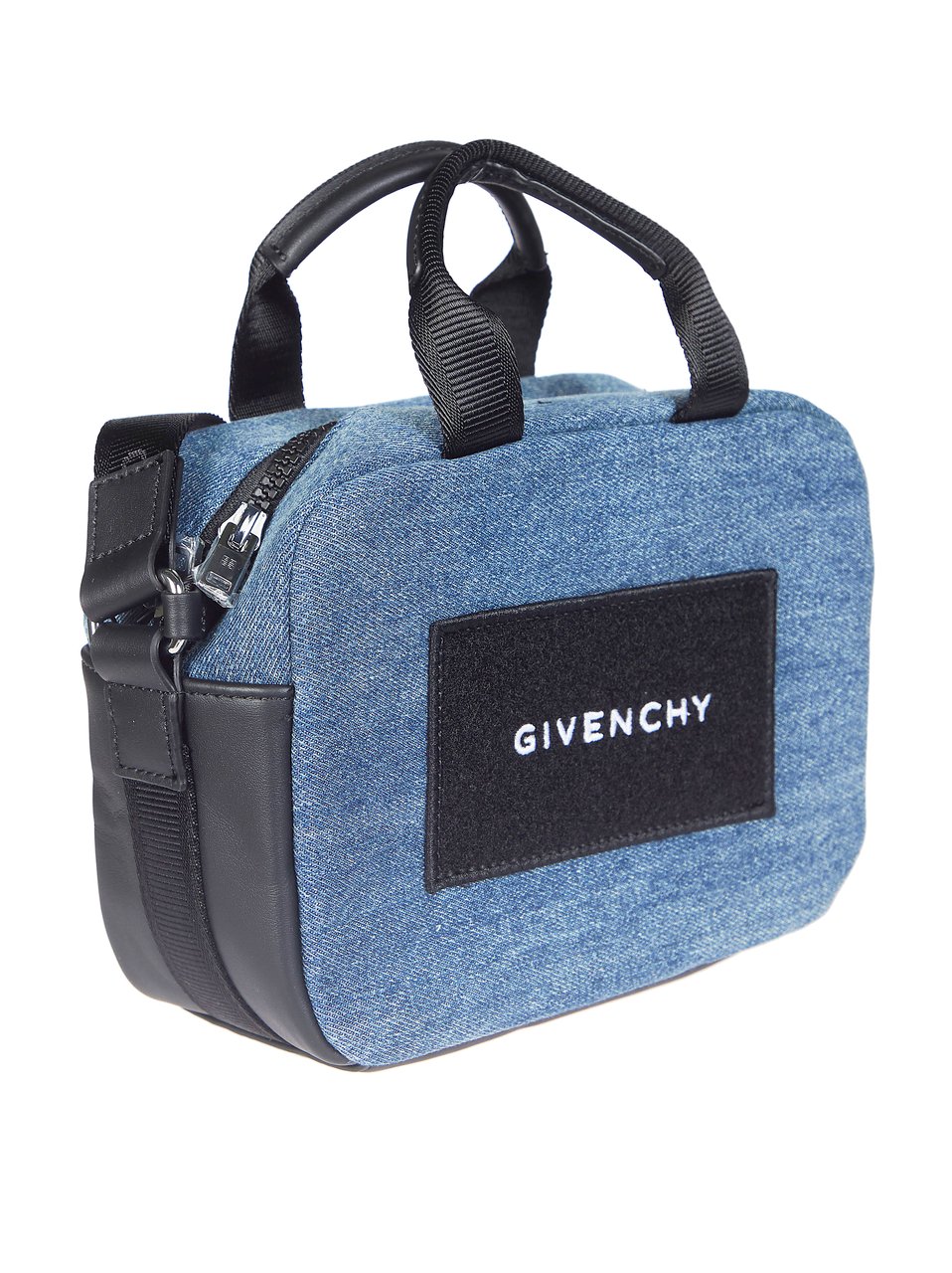 Givenchy Blue Denim Patch Pocket Shoulder Bag Grijs