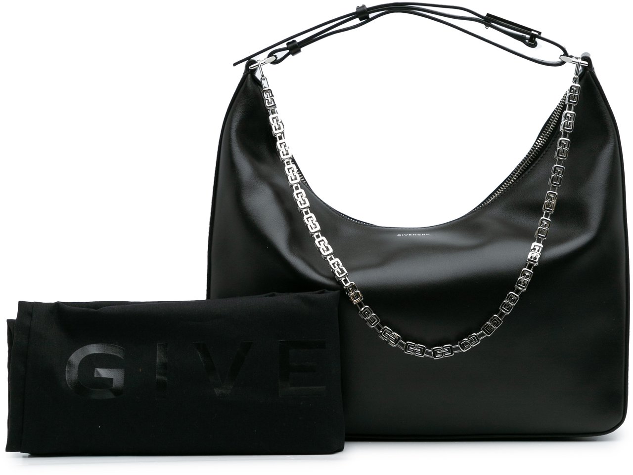 Givenchy Medium Leather Moon Cut Out Bag Zwart