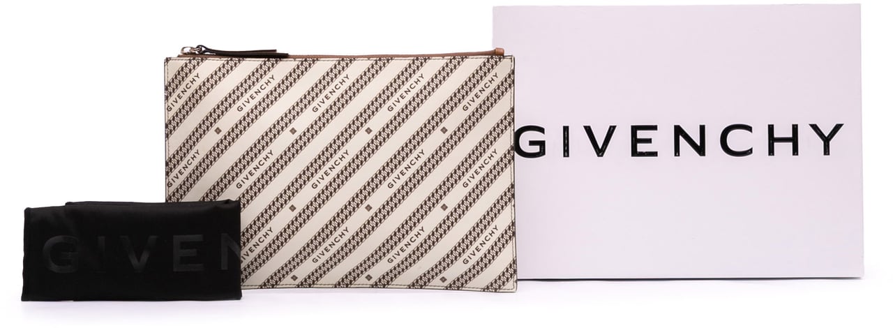 Givenchy Canvas Logo Clutch Bruin