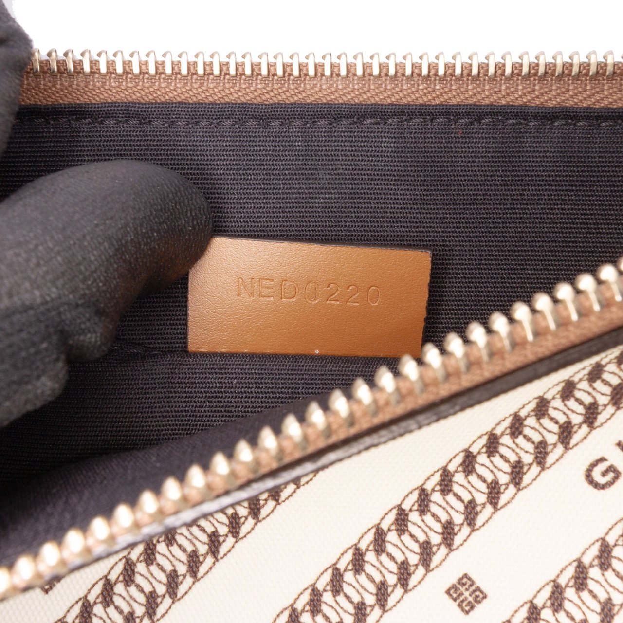 Givenchy Canvas Logo Clutch Bruin