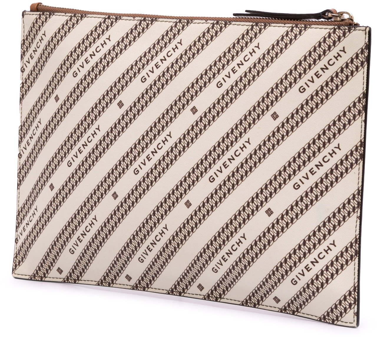 Givenchy Canvas Logo Clutch Bruin